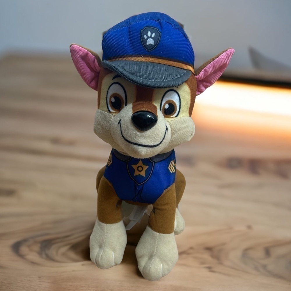 Paw Patrol Chase Dog Puppy Plush Stuffed Animal Brown Blue Kids Toy